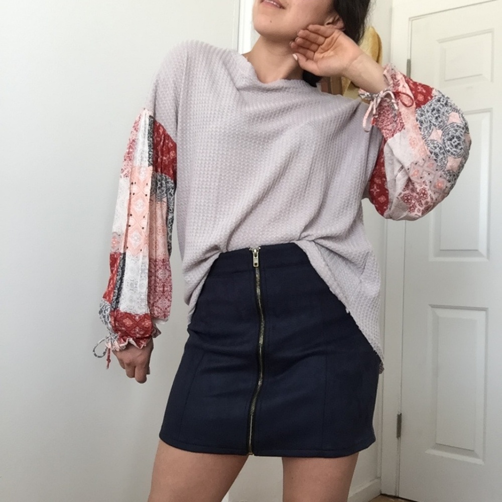 ❗️One Left❗️NWT Long Sleeve Detail Waffle Top - Picture 3 of 6